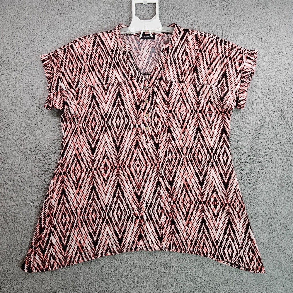 Cocomo Top Blouse Women Large Aztec Geometric Print Multi Color - L‎